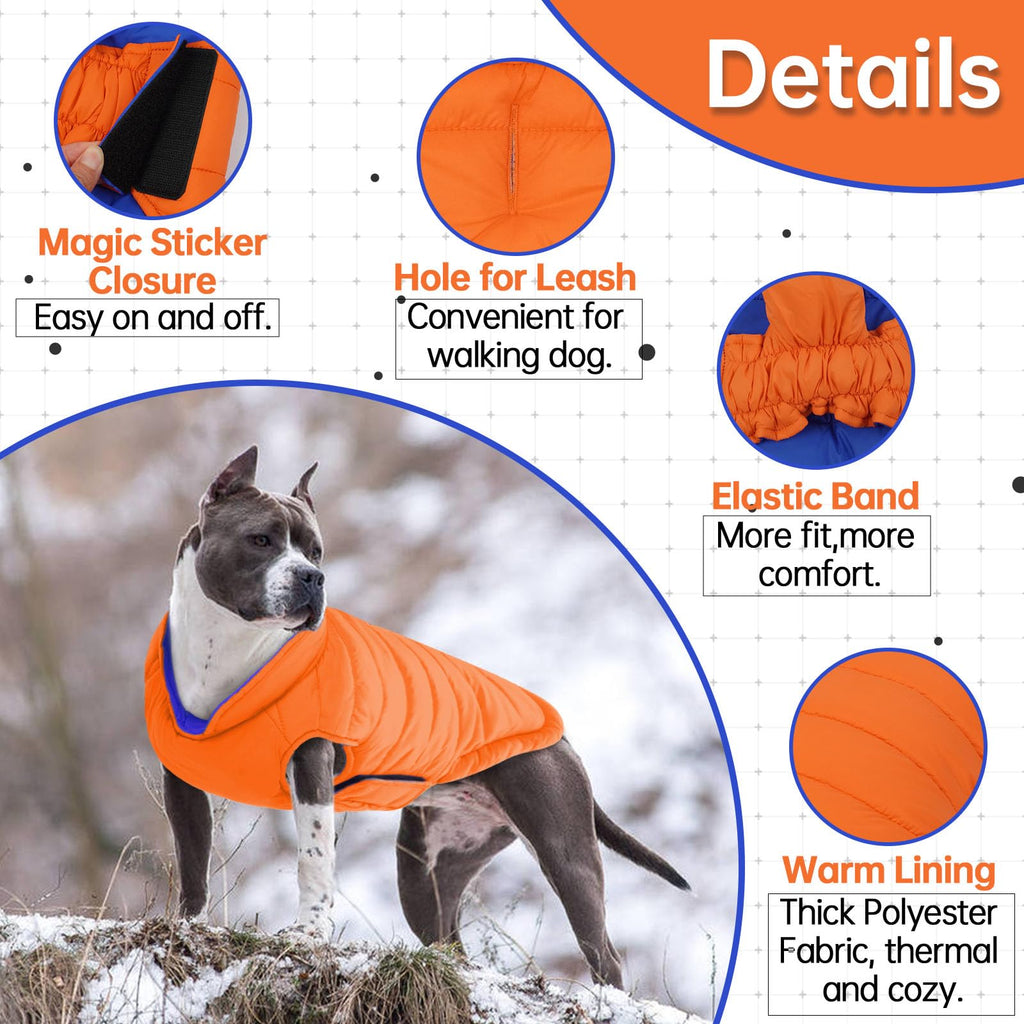 Lelepet — Chamarra Reversible Acolchada para Perro, Resistente al Viento y Agua, para Perros Pequeños