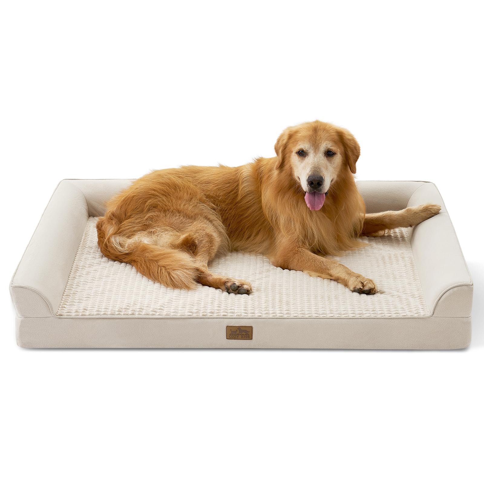 COZY KISS — Cama Ortopédica con Soporte en Espuma tipo Huevo y Bordes Acolchados en U para Perro