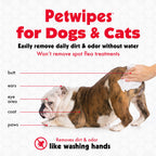 Petkin Pet Wipes — Toallitas Húmedas para Perros y Gatos, Limpieza de Orejas, Cara, Ojos y Cuerpo