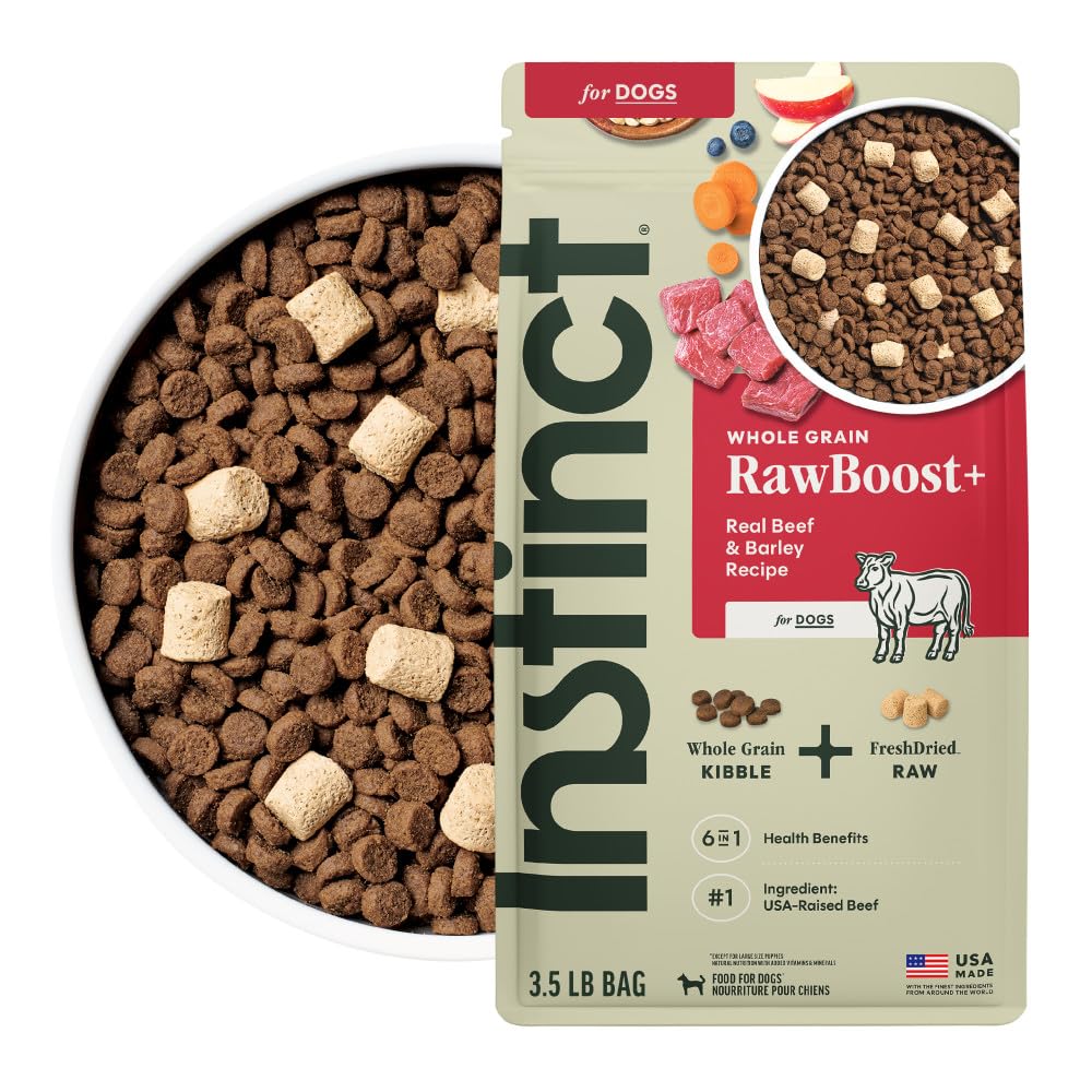Instinct RawBoost Whole Grain — Alimento para Perro con Trozos de Pollo Crudo Deshidratado y Granos Enteros
