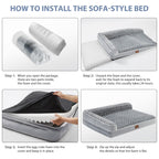 BFPETHOME — Cama Ortopédica Impermeable Estilo Sofá con Cubierta Lavable y Base Antiderrapante para Perros