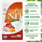 Farmina N&D Pumpkin — Alimento para Gatos Esterilizados con Codorniz y Granada, Fórmula Bajo Índice Glucémico, Hecho en Italia