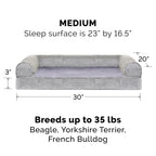 Furhaven Cooling Gel — Cama Ortopédica con Gel Refrescante, Bolsters Removibles y Cubierta Lavable para Perros Grandes