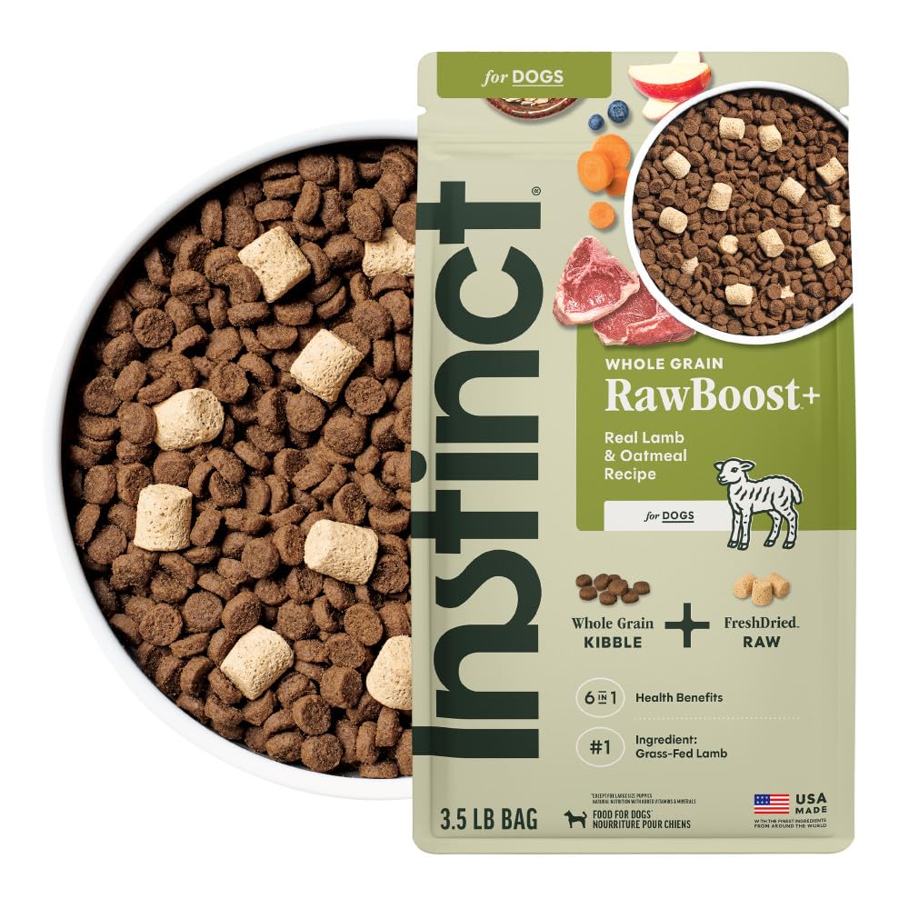 Instinct RawBoost Whole Grain — Alimento para Perro con Trozos de Pollo Crudo Deshidratado y Granos Enteros