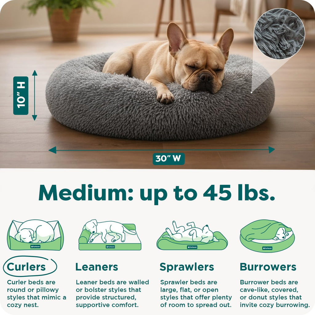 FurHaven Calming Cuddler — Cama Donut Calmante de Peluche para Perros y Gatos