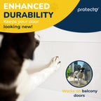 PROTECTO Heavy Duty Door Protector from Dog Scratching, Clear Door Scratch Protector, Easy & Quick to Install on Window, Wall, Screen & Sliding Doors, Cat Scratch Guard for Indoors Outdoors