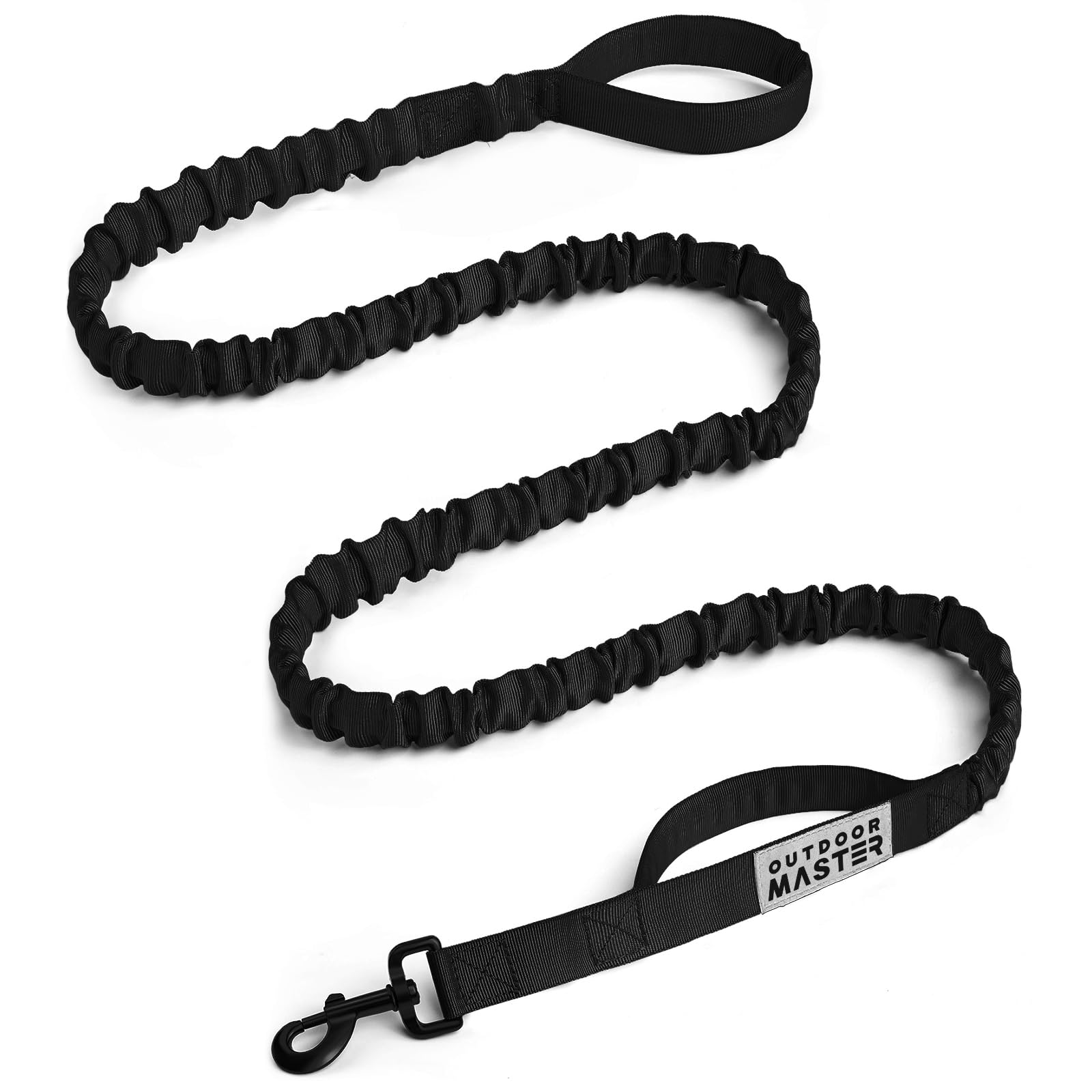OutdoorMaster Bungee — Correa Elástica con Doble Mango Acolchado y Mosquetón 360° para Perro