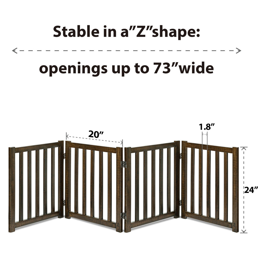 LZRS — Reja de Madera de Roble Plegable Independiente para Mascotas, Puerta de Seguridad Interior para Perros