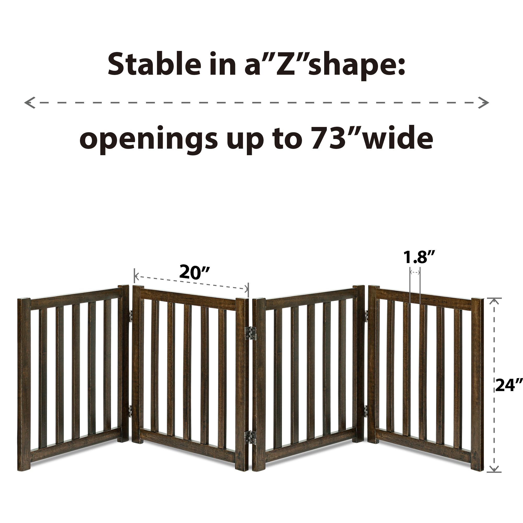 LZRS — Reja de Madera de Roble Plegable Independiente para Mascotas, Puerta de Seguridad Interior para Perros