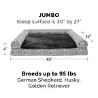 Furhaven — Funda de Repuesto para Cama de Perro Estilo Sofá con Felpa y Diseño Kilim Suroeste, Lavable a Máquina