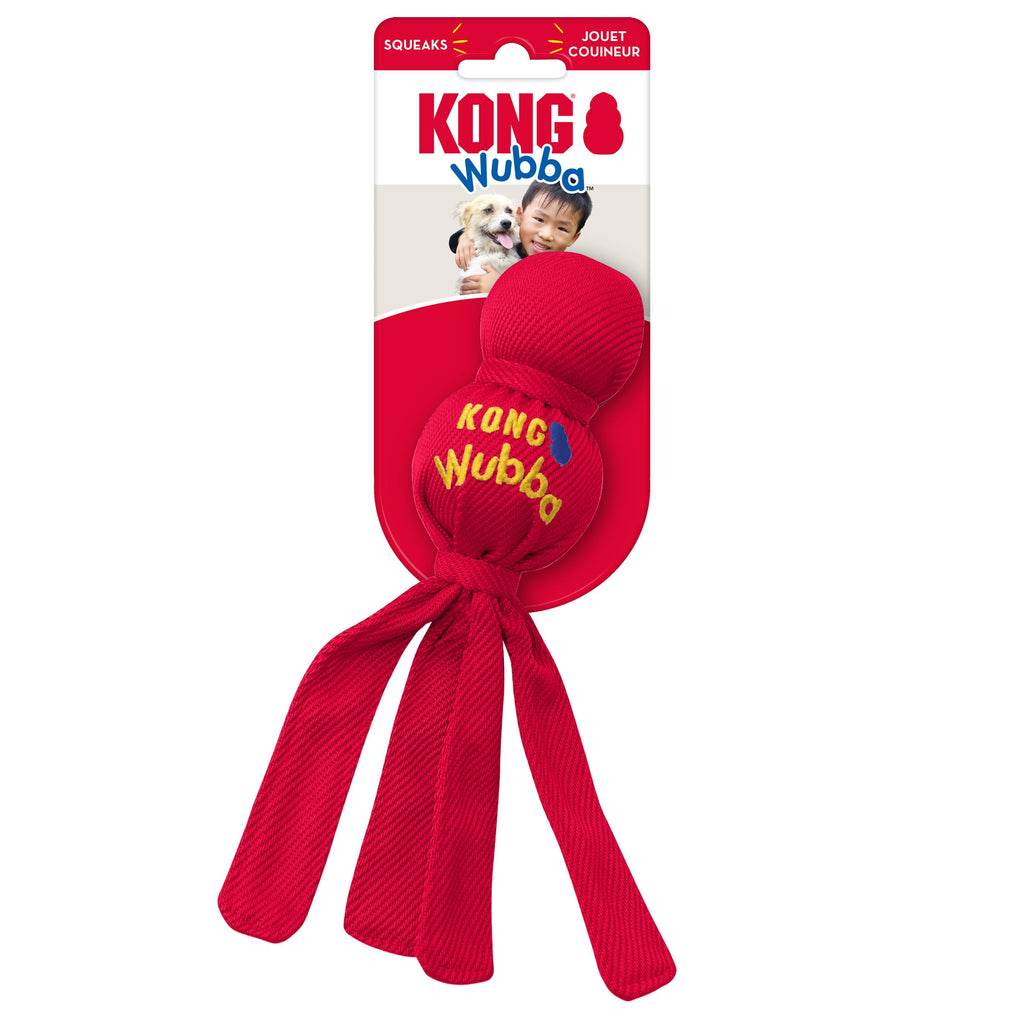 KONG Wubba — Juguete Interactivo de Halar y Lanzar con Chillador para Perro