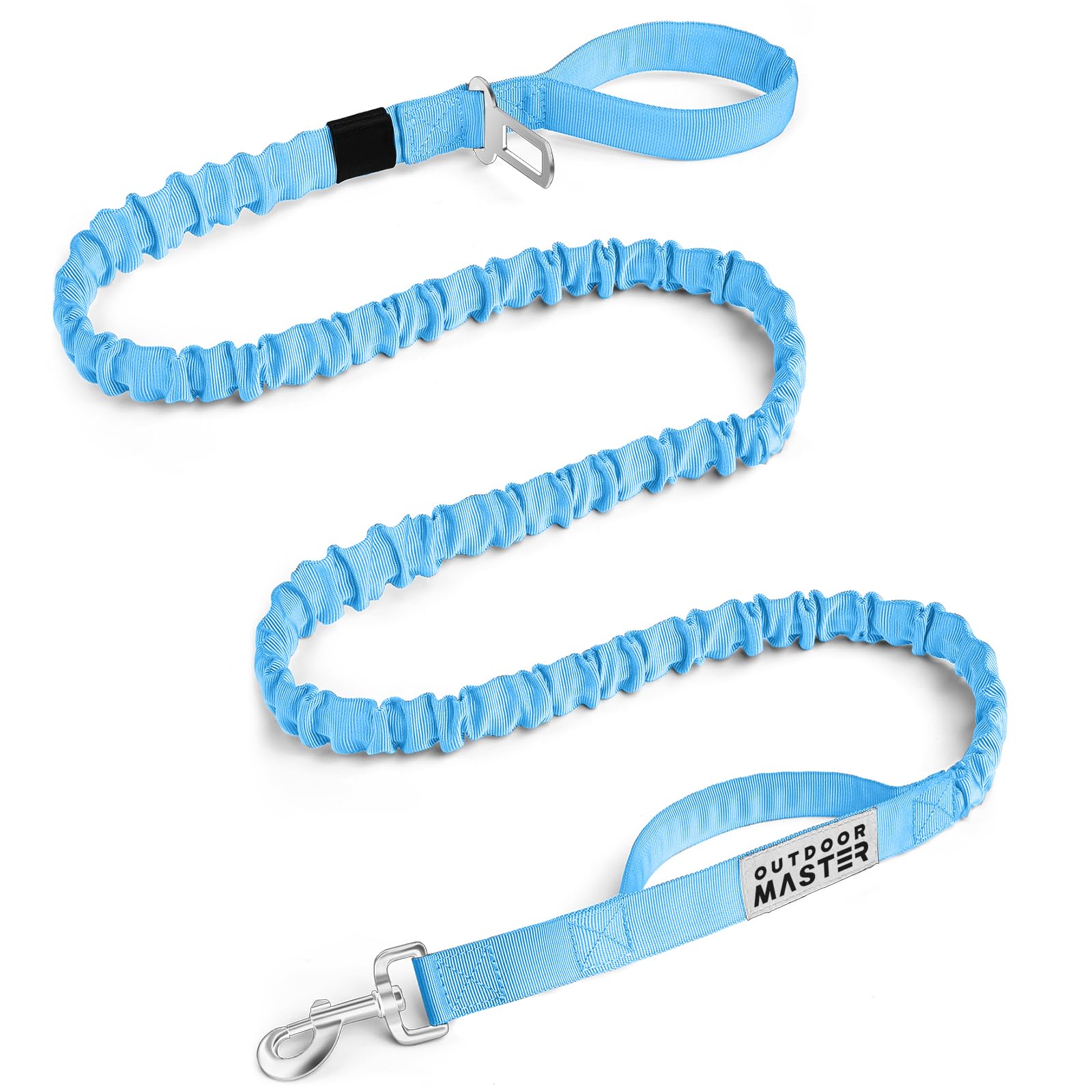 OutdoorMaster Bungee — Correa Elástica con Doble Mango Acolchado y Mosquetón 360° para Perro