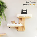 FUKUMARU — Repisas de Pared para Gatos, Plataformas Flotantes de Madera con Forma de Árbol para Trepar, Jugar y Descansar