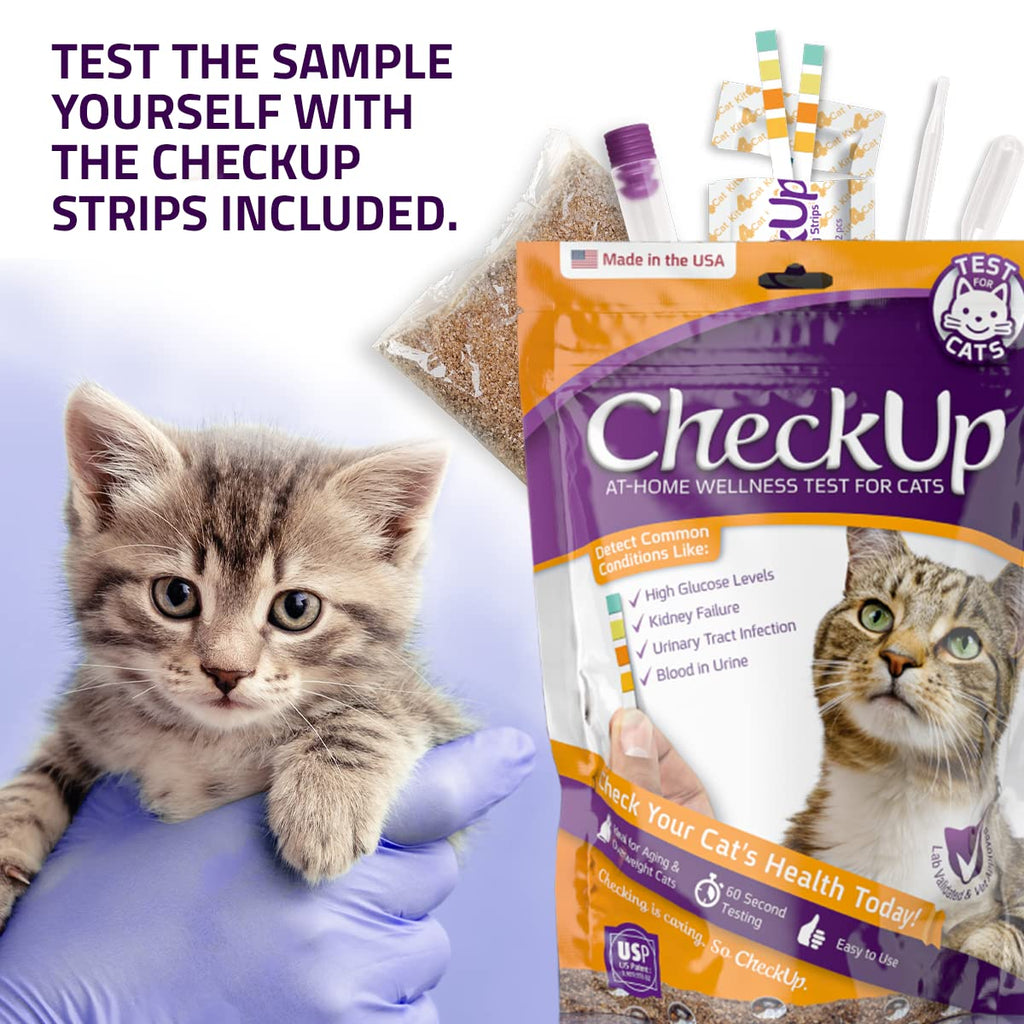 KIT4CAT CheckUp — Kit de Análisis de Orina en Casa para Gato | Arena Hidrofóbica + 2 Tiras Reactivas para 10 Parámetros