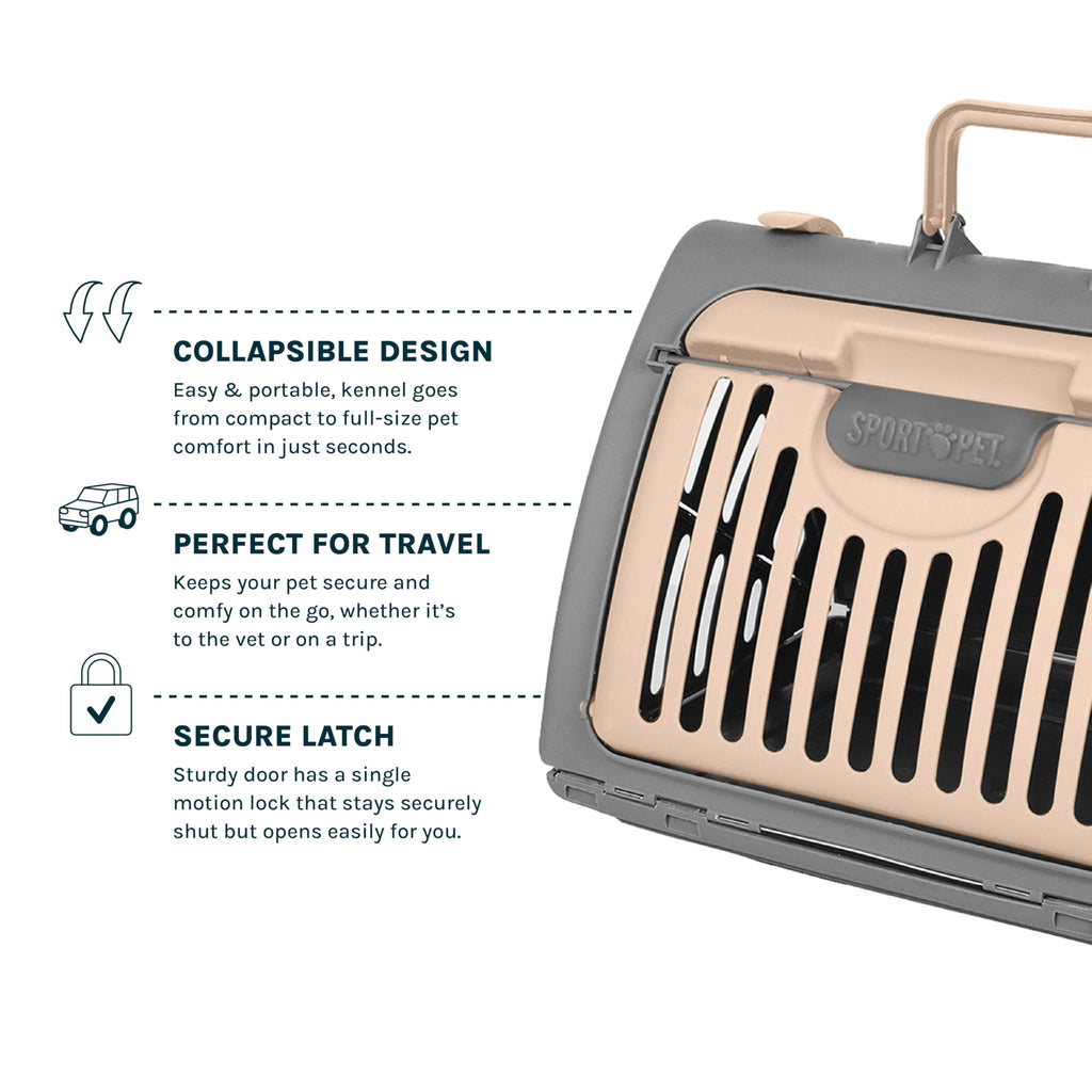 SportPet Designs — Transportadora Plegable para Gato con Puerta Lateral Abatible