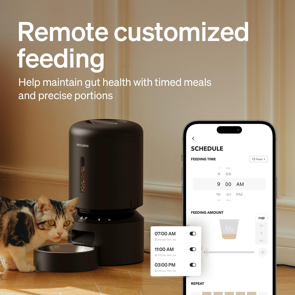 PETLIBRO — Comedero Automático WiFi 5G con Dispensador de Alimento para Gatos y Perros, 5L, hasta 10 Comidas por Día y Sensor de Alimento Bajo
