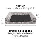 Furhaven — Funda de Repuesto para Cama de Perro Estilo Sofá con Felpa y Diseño Kilim Suroeste, Lavable a Máquina