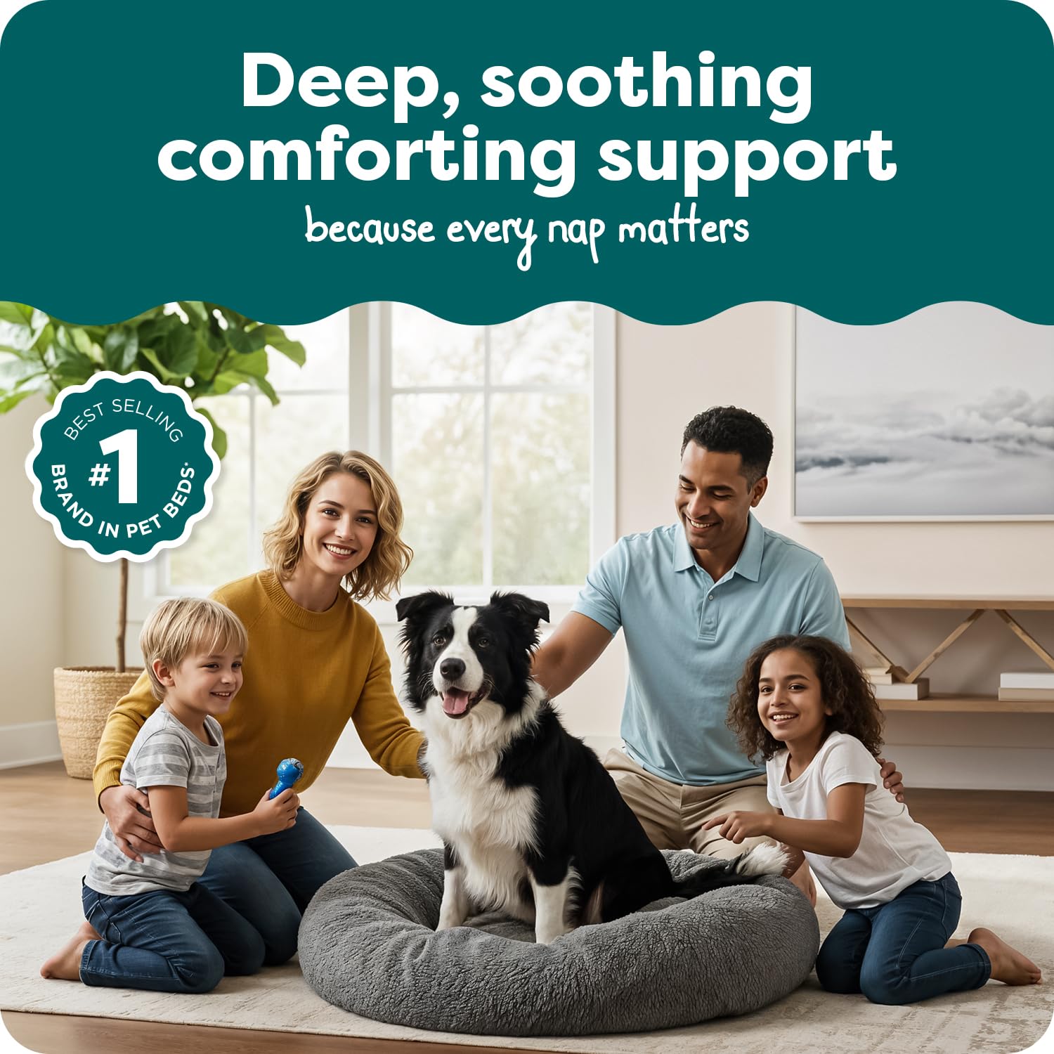 FurHaven Calming Cuddler — Cama Donut Calmante de Peluche para Perros y Gatos