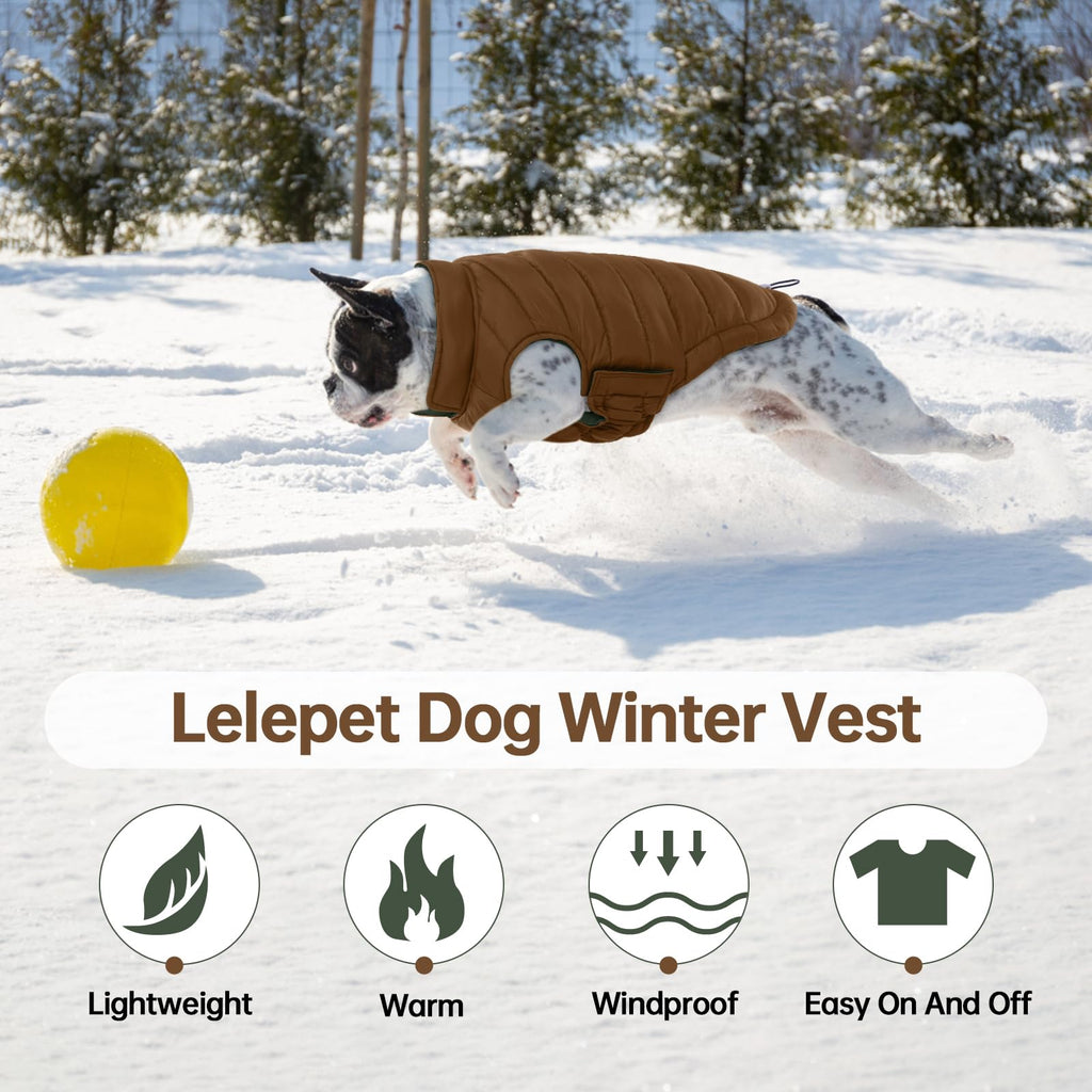 Lelepet — Chamarra Reversible Acolchada para Perro, Resistente al Viento y Agua, para Perros Pequeños