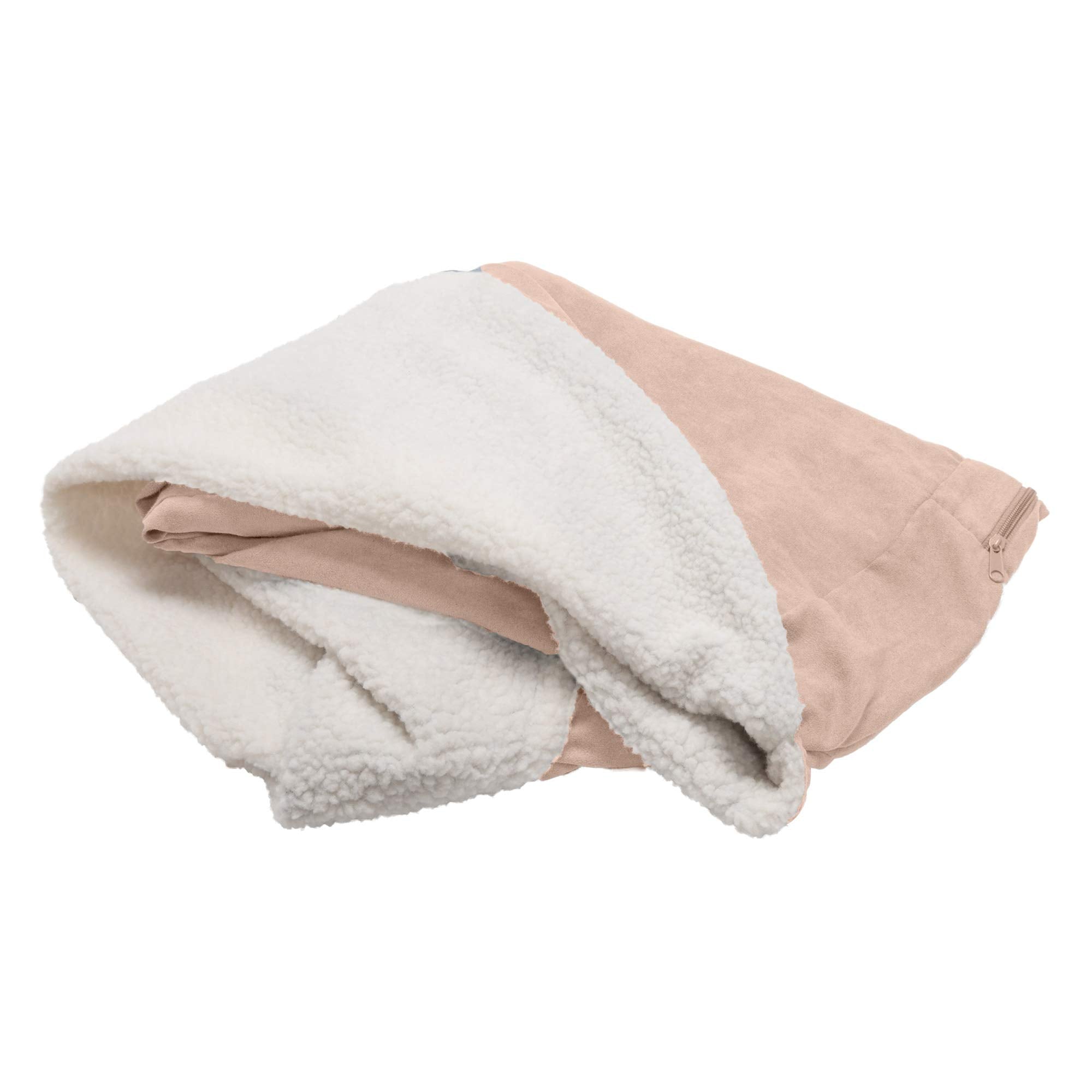 Furhaven Replacement Dog Bed Cover Sherpa & Suede Snuggery, Machine Washable - Blue, 26-inch