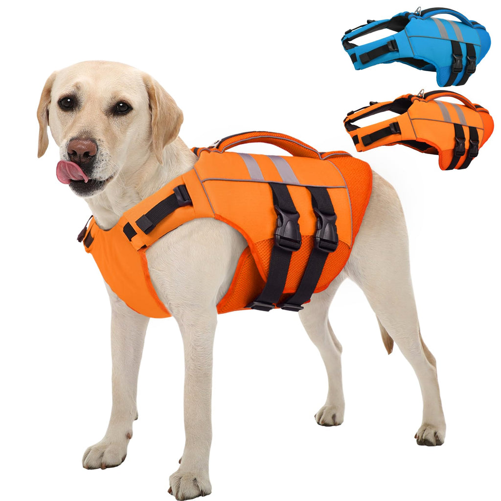 Kuoser — Chaleco Salvavidas Ajustable con Asa de Rescate y Reflectores para Perro