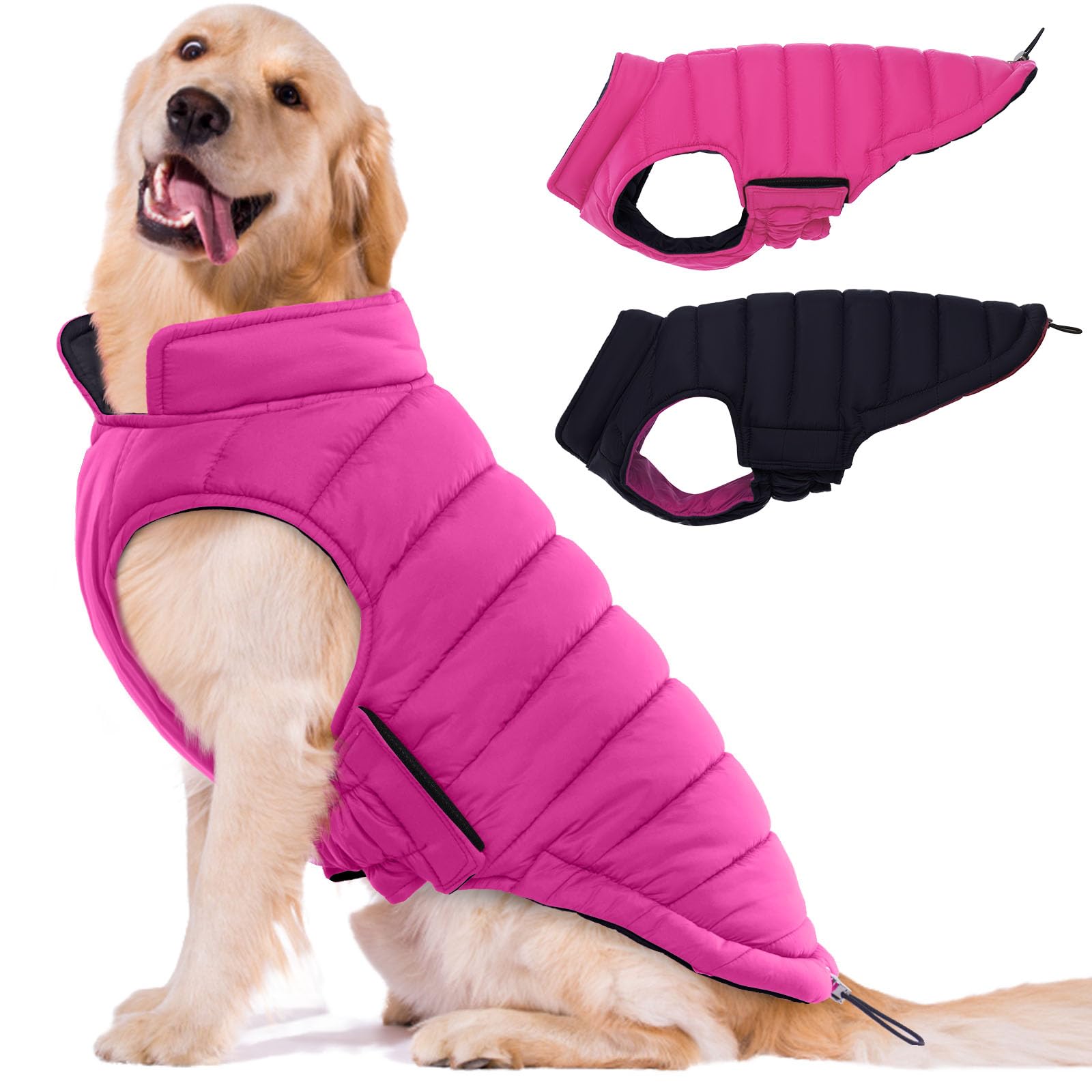 Lelepet — Chamarra Reversible Acolchada para Perro, Resistente al Viento y Agua, para Perros Pequeños