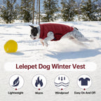 Lelepet — Chamarra Reversible Acolchada para Perro, Resistente al Viento y Agua, para Perros Pequeños