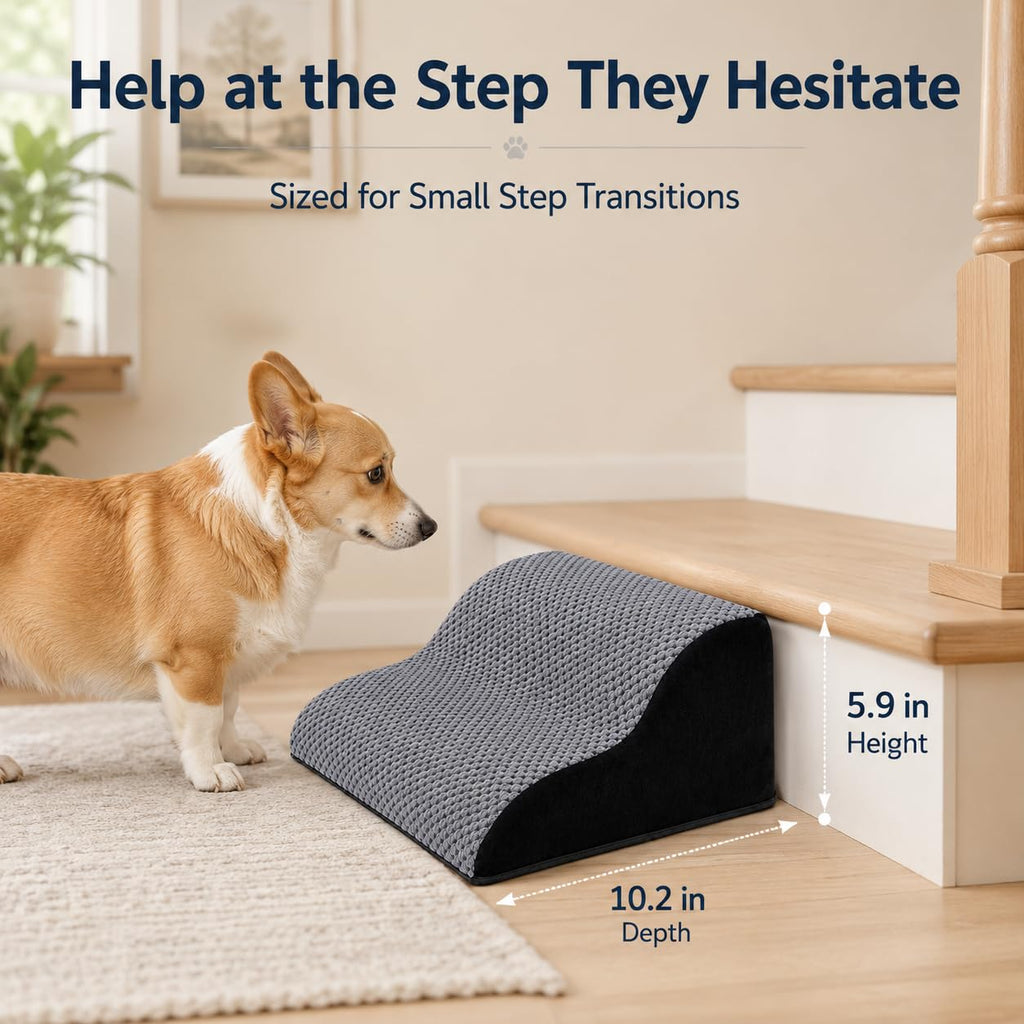 NRYDEPET Rampa para Escaleras de Perros — Paquete de 2, Superficie Suave de Espuma para Perros Pequeños y Seniors Menores de 14 kg, Funda Lavable, Asistencia Interior para Razas de Patas Cortas o Perros Cautelosos