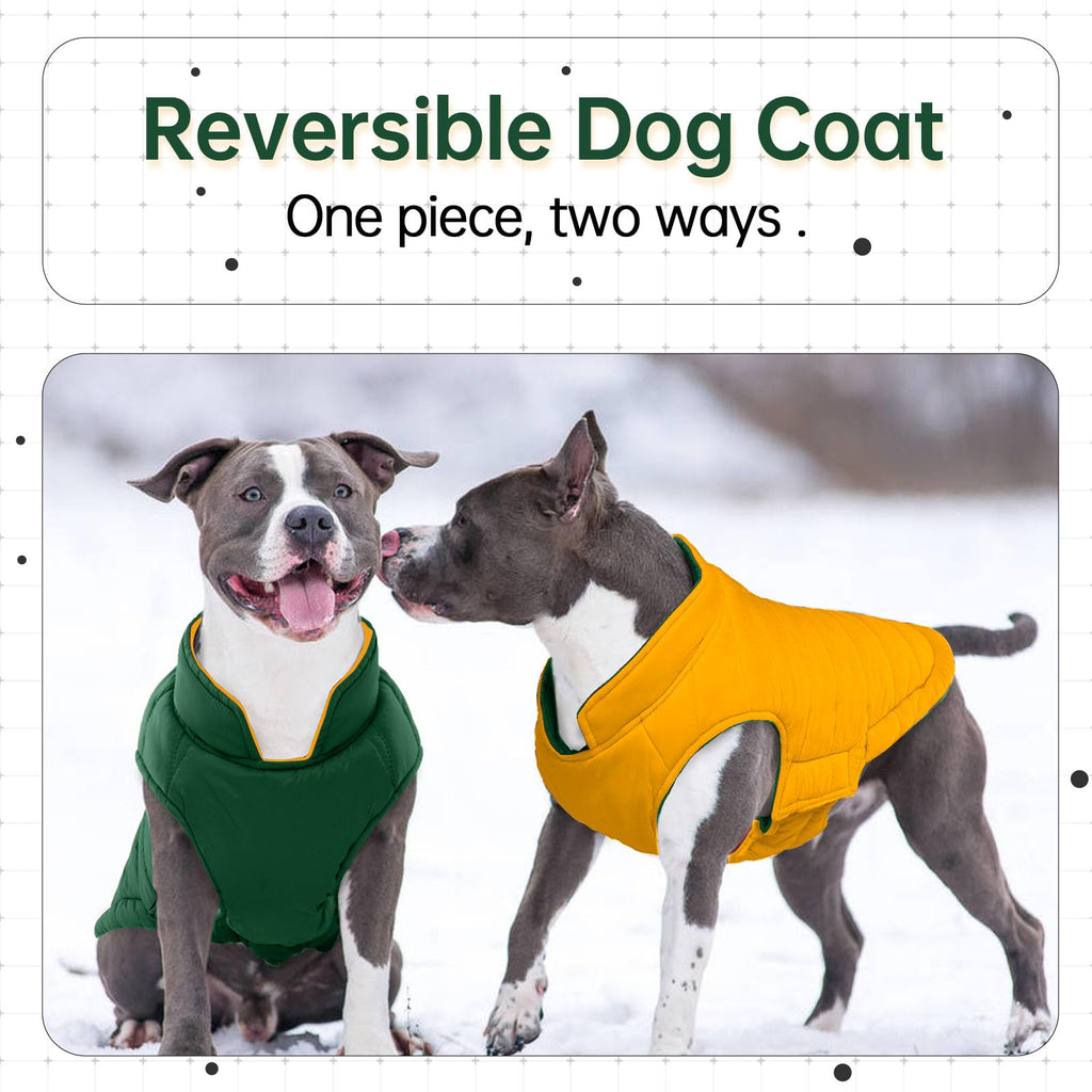 Lelepet — Chamarra Reversible Acolchada para Perro, Resistente al Viento y Agua, para Perros Pequeños