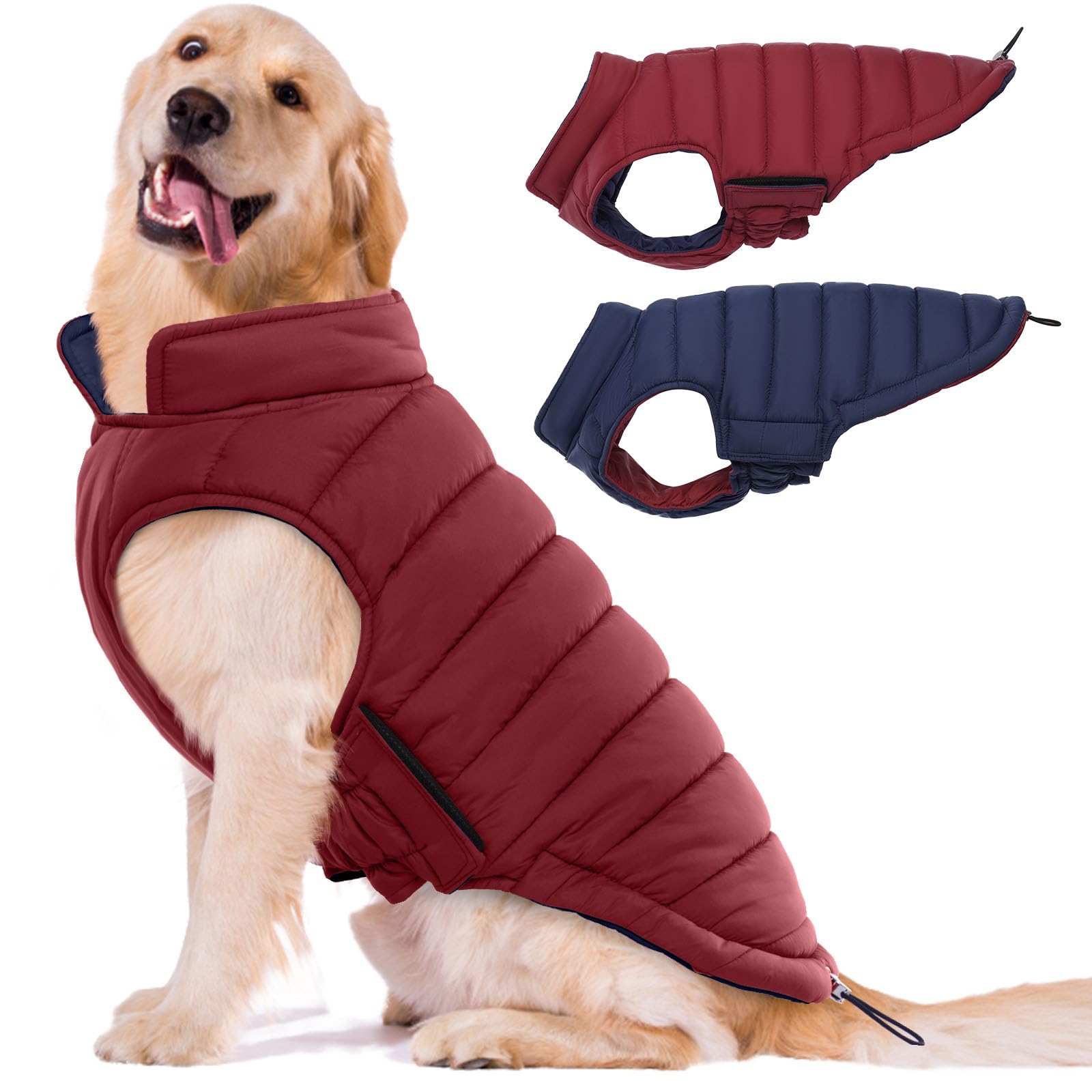 Lelepet — Chamarra Reversible Acolchada para Perro, Resistente al Viento y Agua, para Perros Pequeños