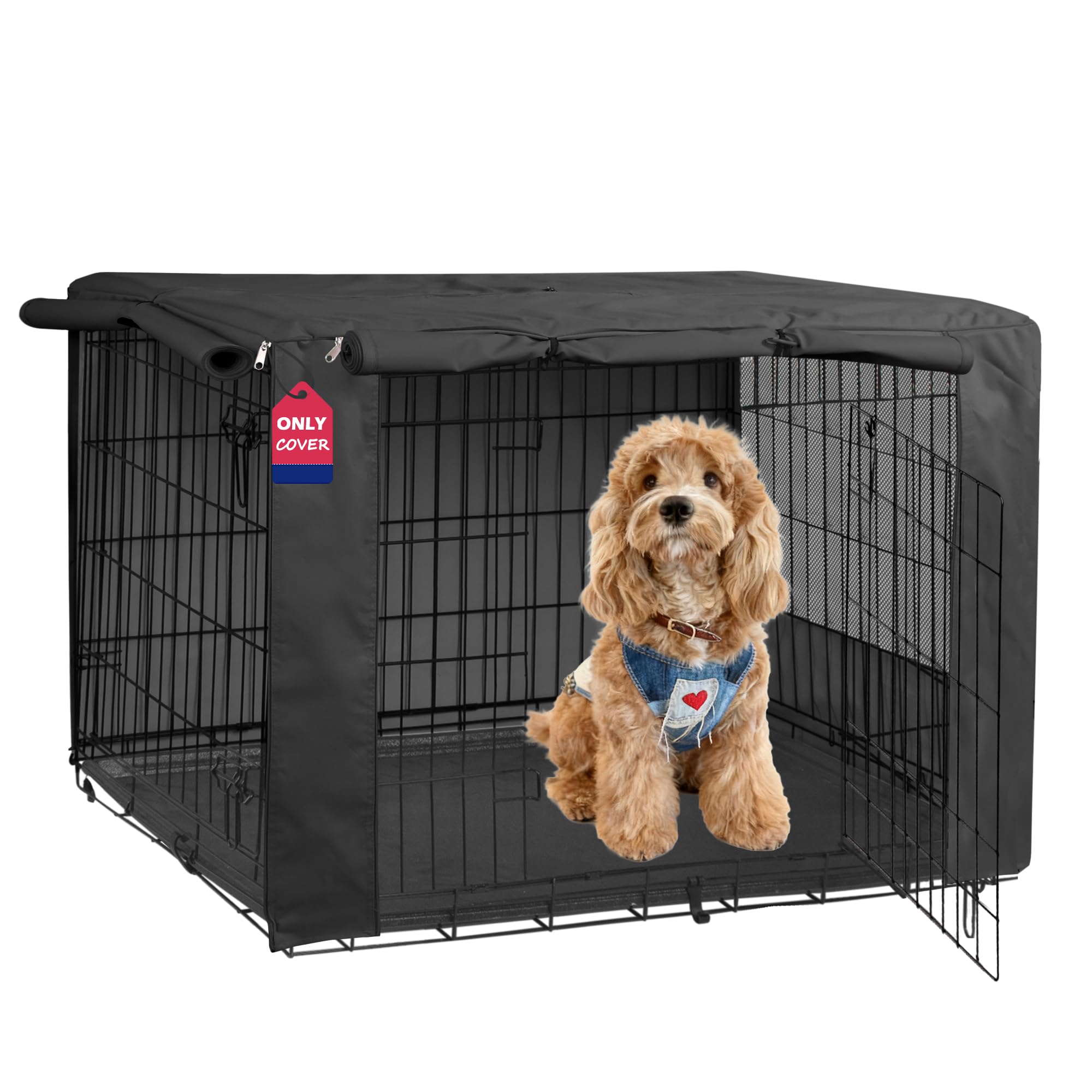 HiCaptain — Cubierta para Jaula de Perro en Poliéster 600D, Resistente al Viento y al Agua, para Uso Interior y Exterior