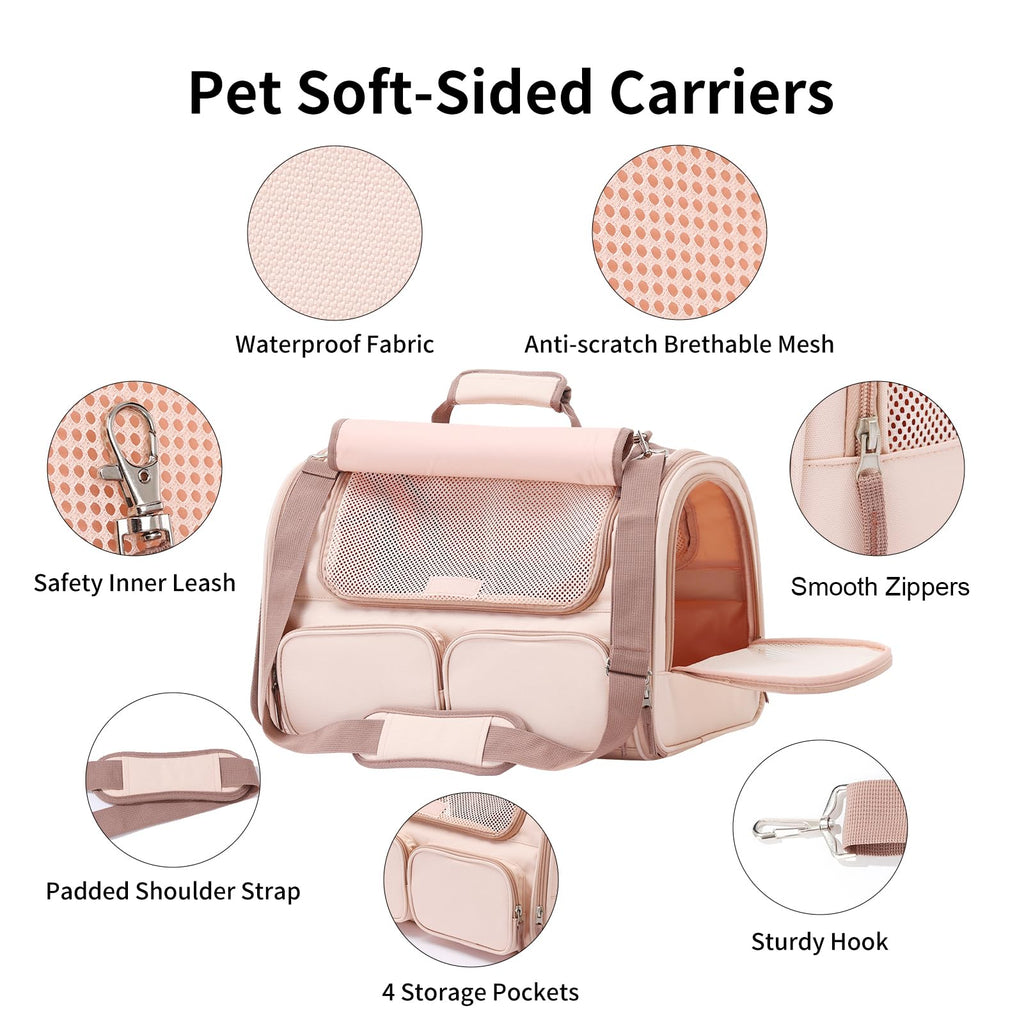 FUKUMARU — Transportadora para Gato y Perro Pequeño Aprobada por Aerolíneas con 4 Puertas de Acceso y Cojín Lavable