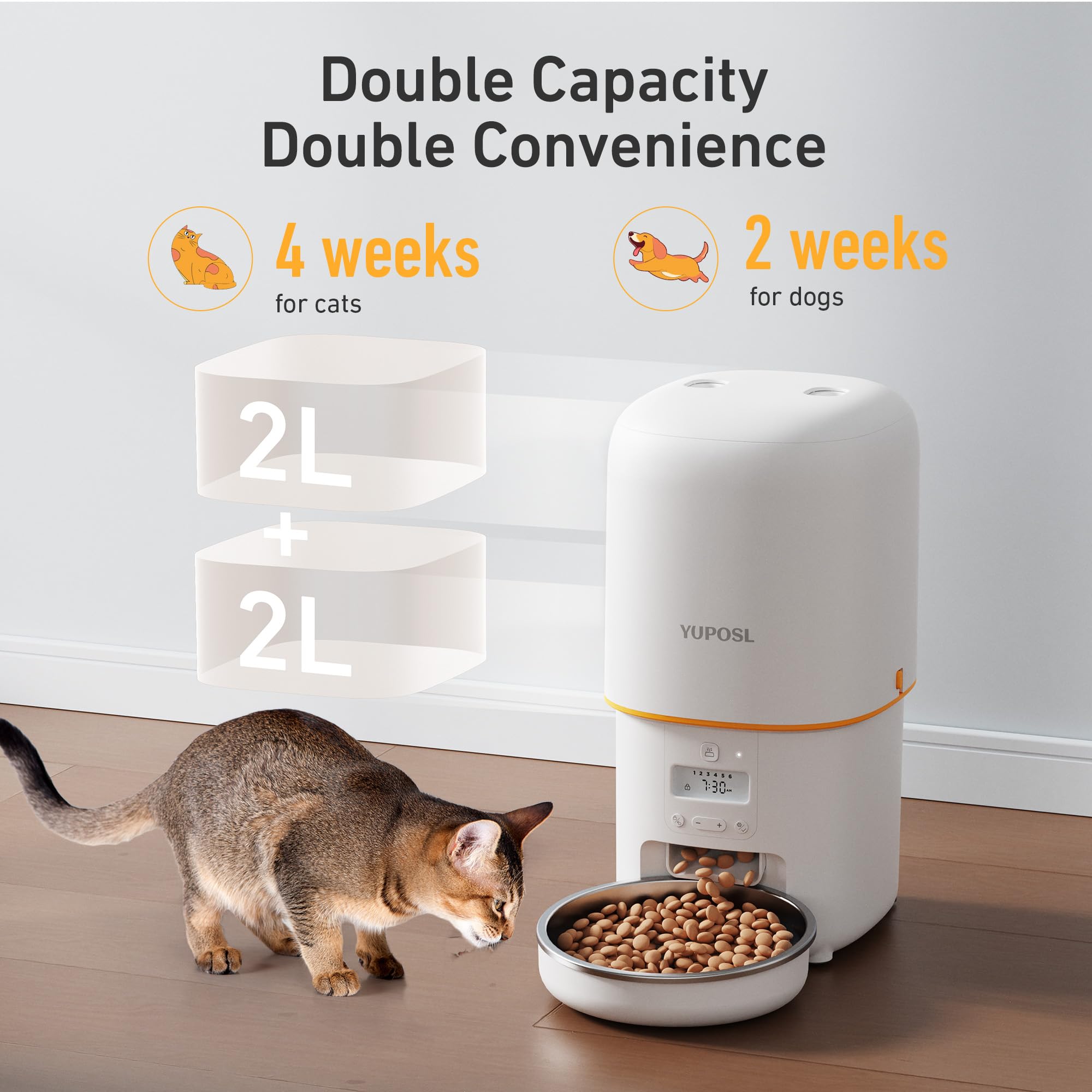 Yuposl — Comedero Automático Programable para Gatos y Perros con Control de Porciones y Batería de 180 Días