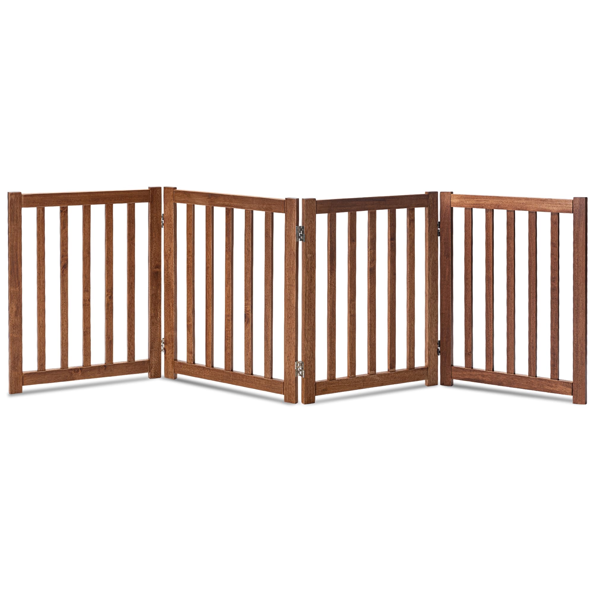 LZRS — Reja de Madera de Roble Plegable Independiente para Mascotas, Puerta de Seguridad Interior para Perros
