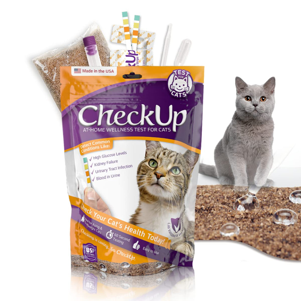 KIT4CAT CheckUp — Kit de Análisis de Orina en Casa para Gato | Arena Hidrofóbica + 2 Tiras Reactivas para 10 Parámetros