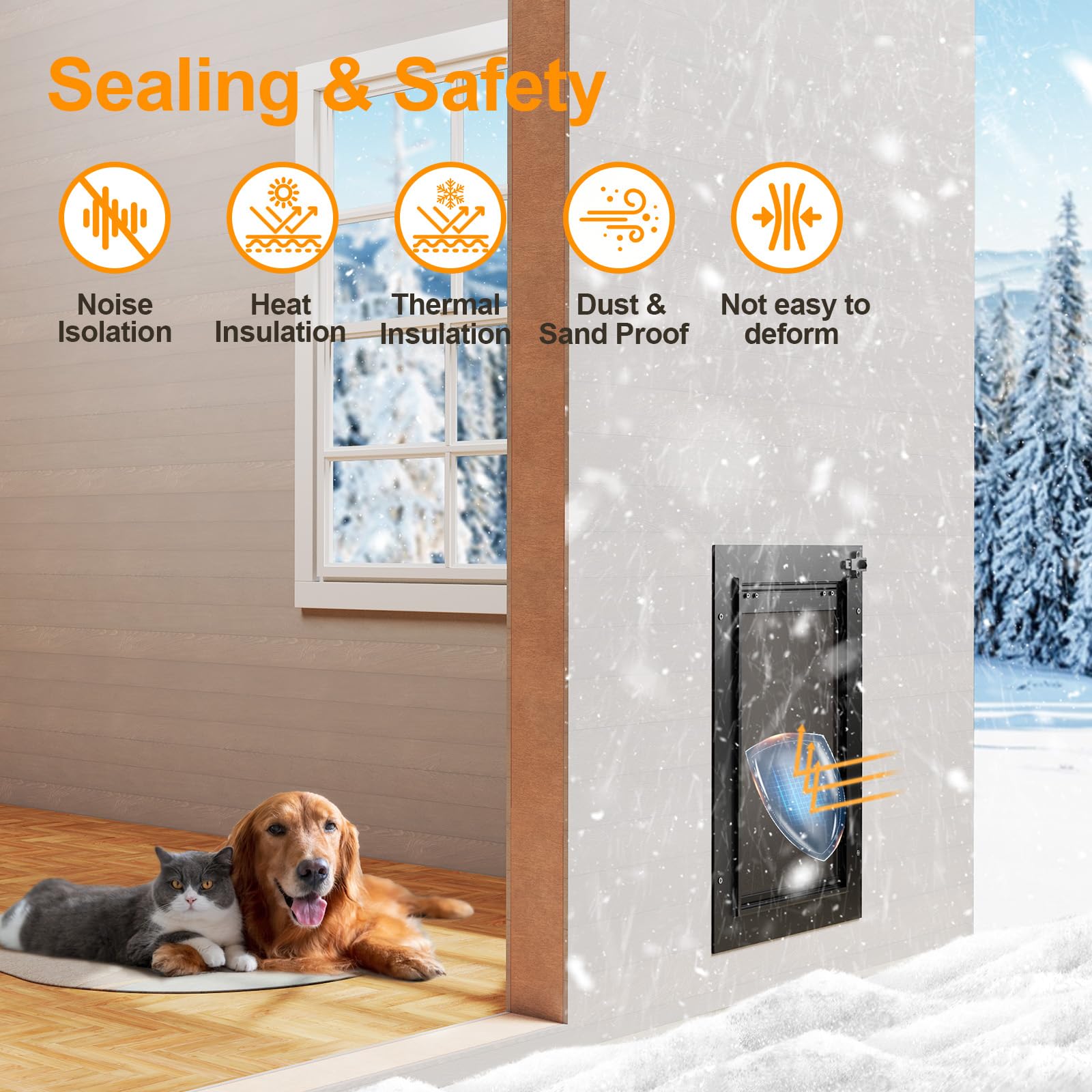 VOSOIR — Puerta para Perros en Pared — Gatera de Instalación en Muro para Perros