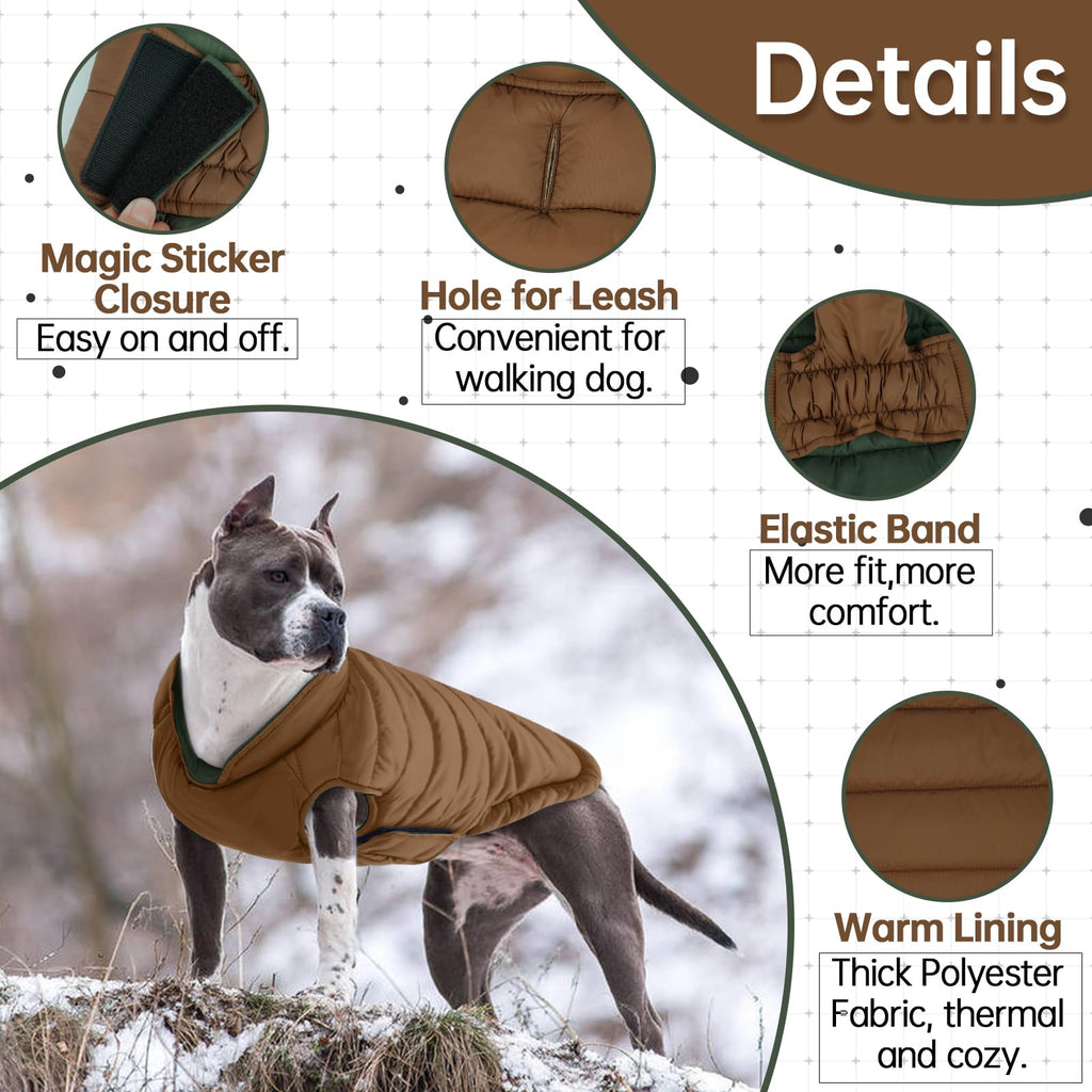 Lelepet — Chamarra Reversible Acolchada para Perro, Resistente al Viento y Agua, para Perros Pequeños
