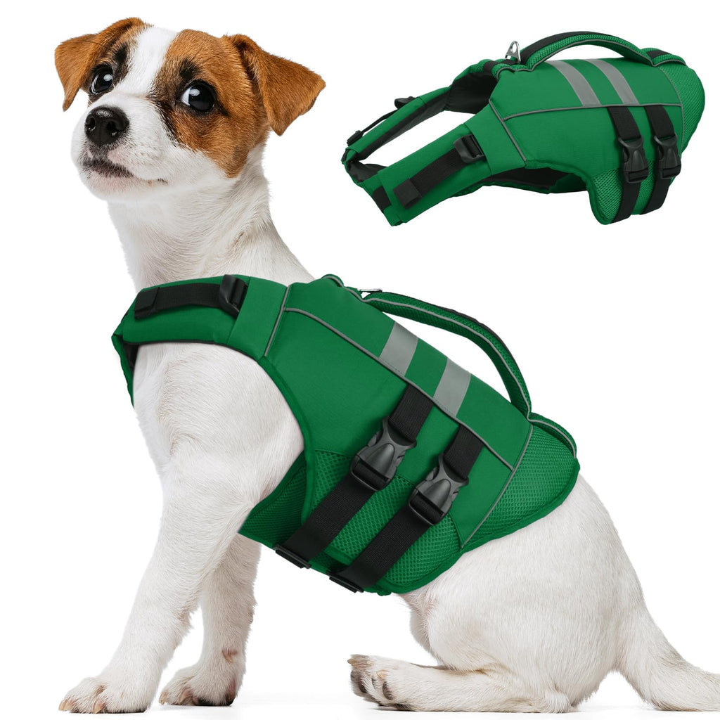 Kuoser — Chaleco Salvavidas Ajustable con Asa de Rescate y Reflectores para Perro