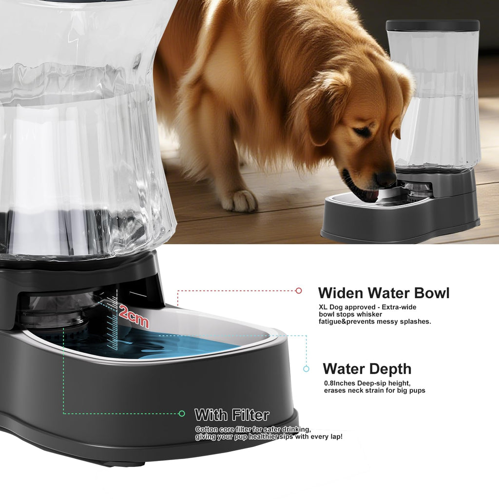 Gardner Pet — Bebedero Automático por Gravedad con Tazón de Acero Inoxidable para Perros y Gatos