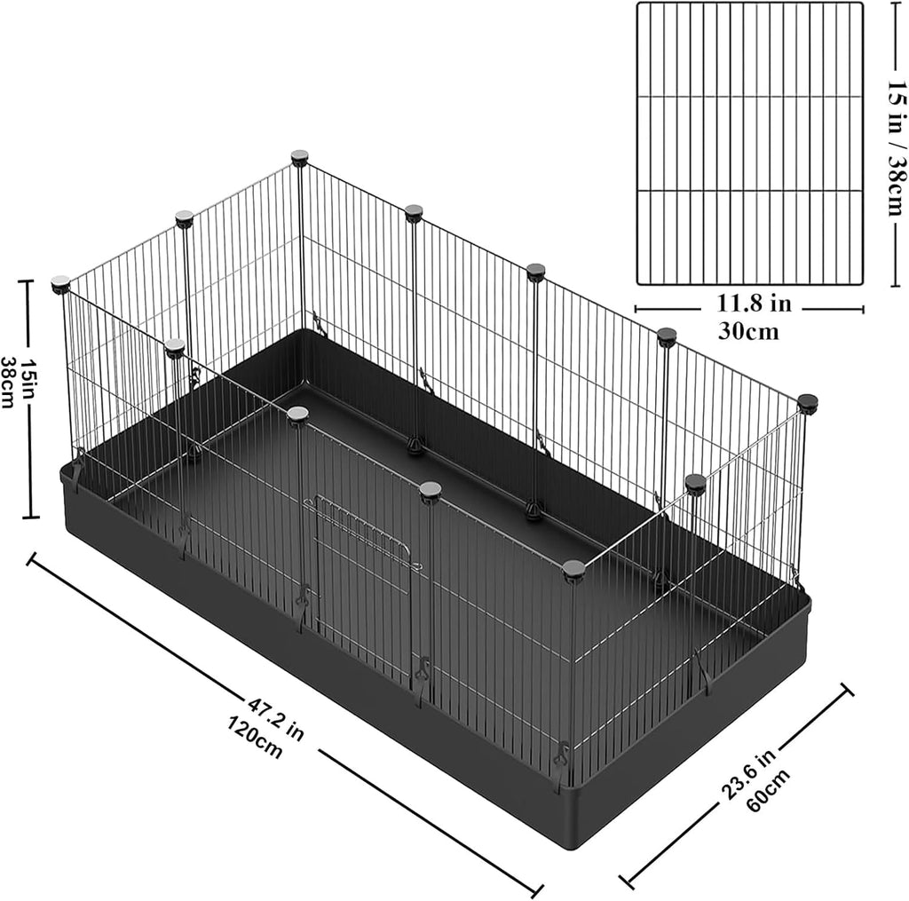 LANGXUN — Corral y Jaula Modular de Metal para Animales Pequeños, Conejos, Cobayos, Cachorros y Gatitos | Uso Interior y Exterior