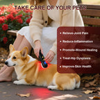 Dispositivo de Terapia de Luz Roja e Infrarroja Cercana para Mascotas — Alivio de Dolor Muscular y Articular para Perros, Gatos y Caballos | Portátil con 808nm y 650nm