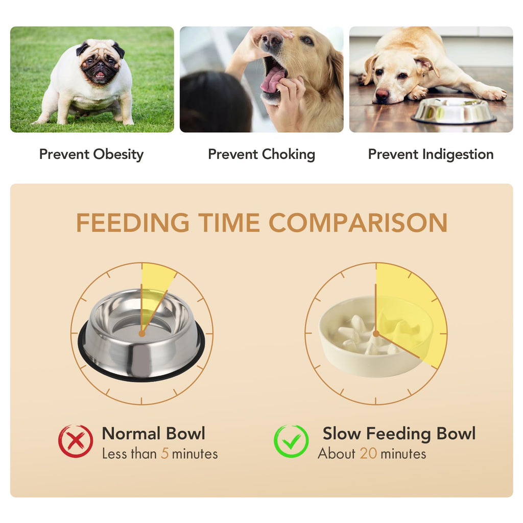 Havniva — Tazón Comedero Lento de Cerámica para Mascotas — Alimentación Pausada y Saludable para Perros y Gatos