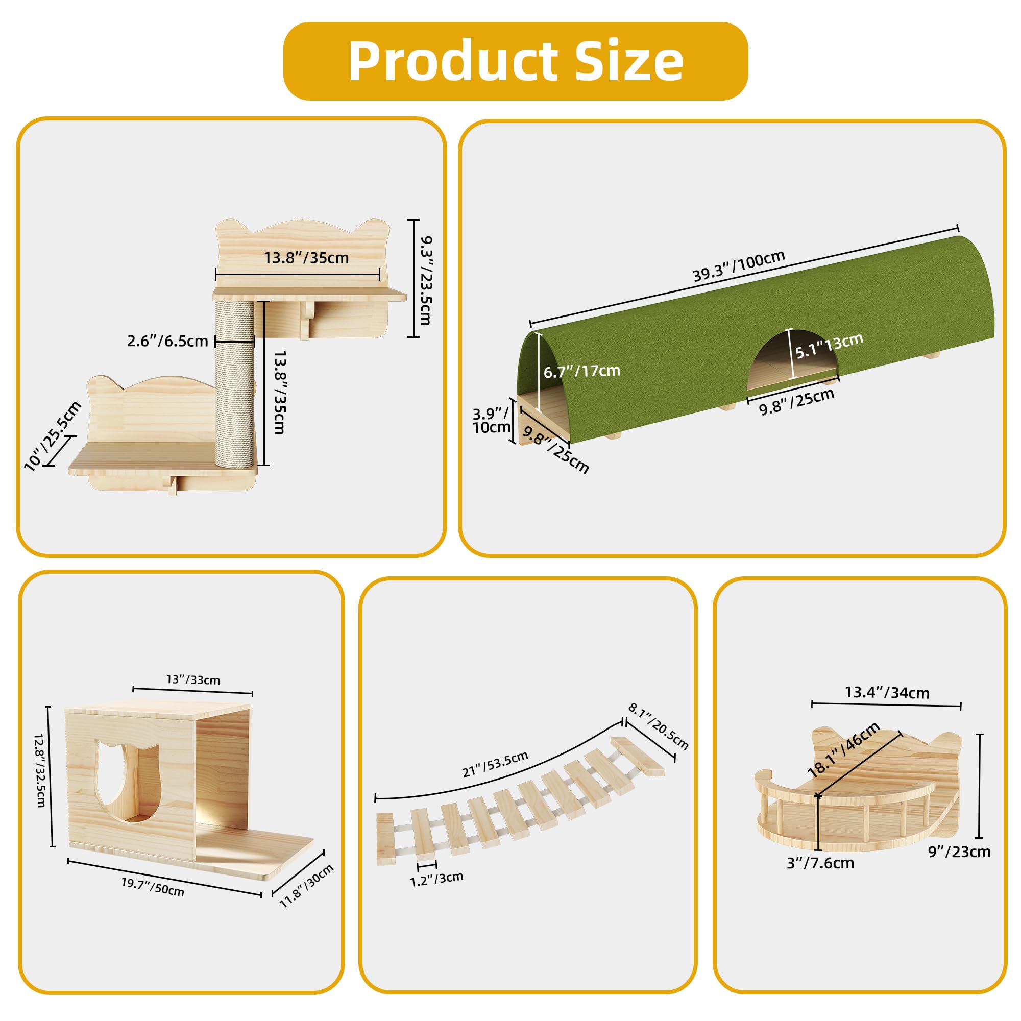 Homiflex — Repisas de Pared para Gatos, Mueble Escalador Montado en Pared para Felinos