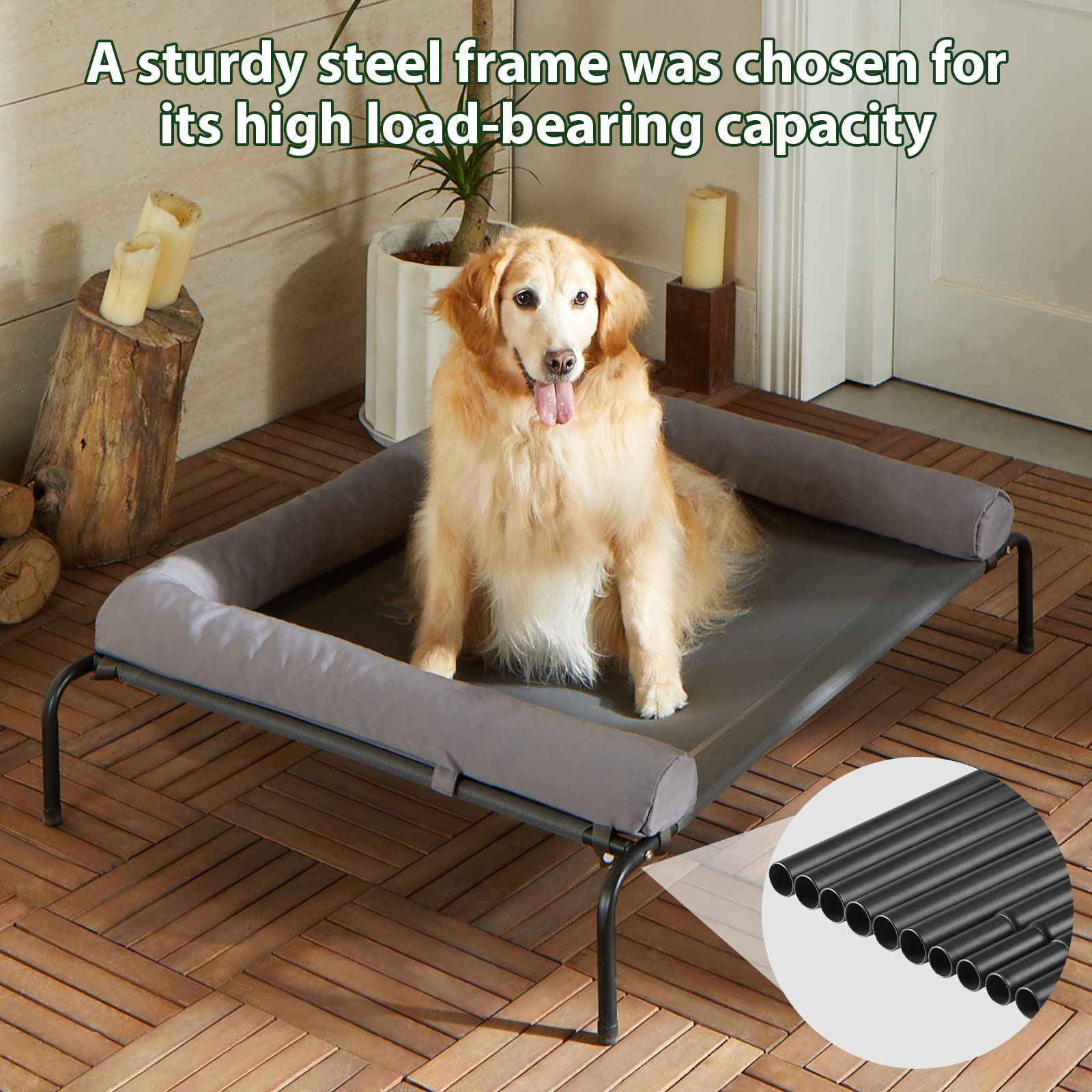 RRPETHOME — Cama Elevada Refrescante con Malla Transpirable y Patas Antideslizantes para Perros Grandes