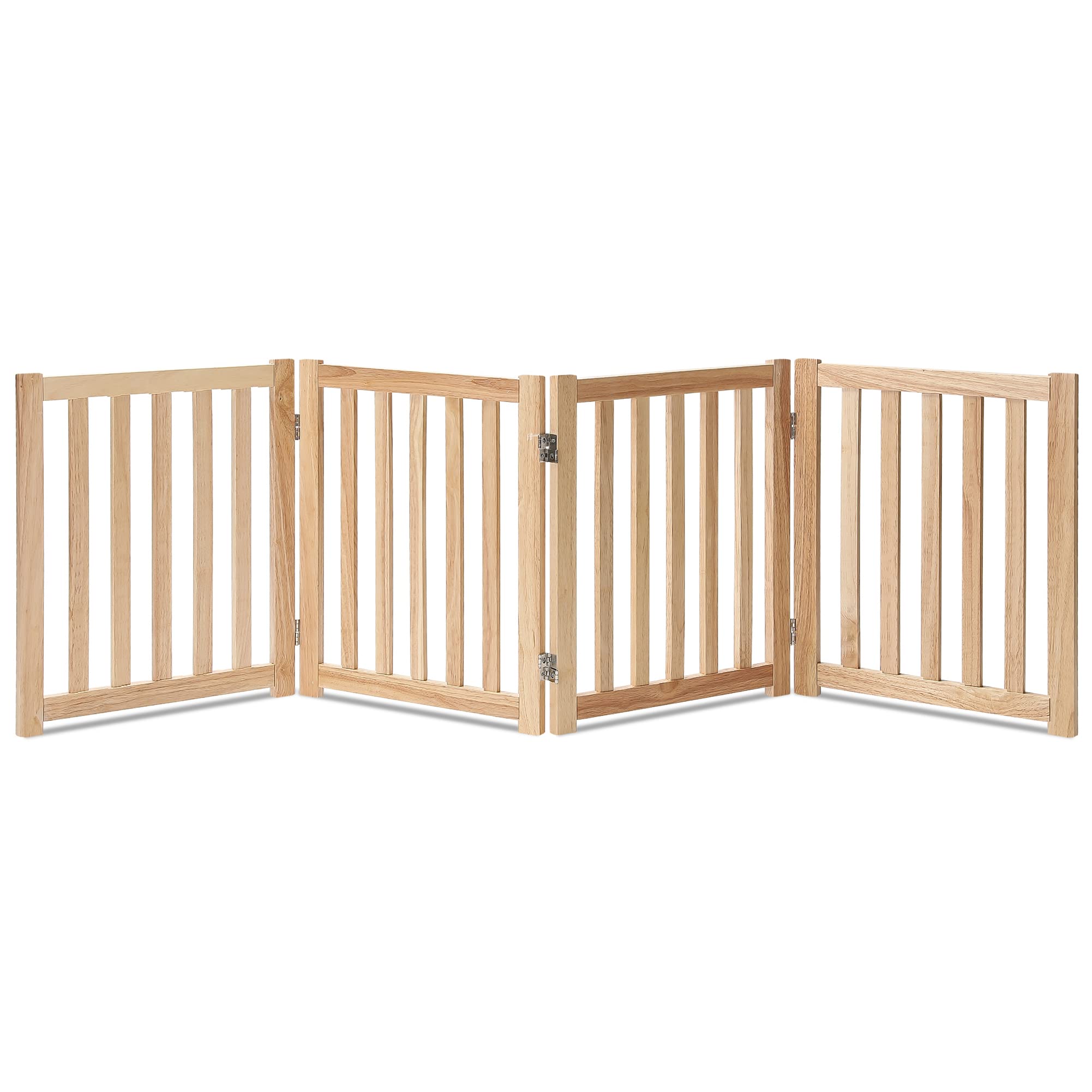 LZRS — Reja de Madera de Roble Plegable Independiente para Mascotas, Puerta de Seguridad Interior para Perros