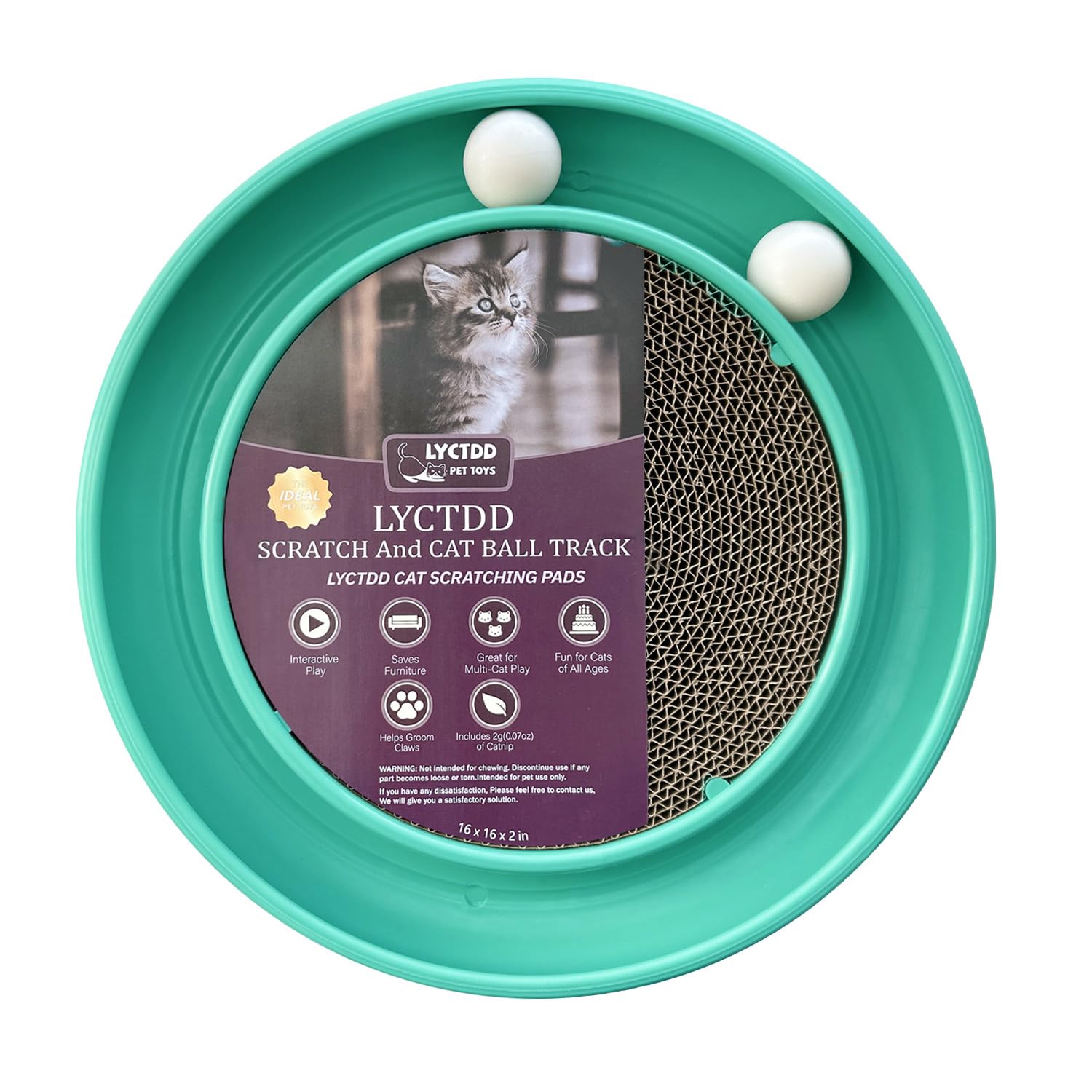 LYCTDD — Rascador Interactivo con Pista de Bolas y Tablero Rascador para Gatos Adultos y Gatitos de Interior