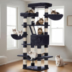 Heybly Torre para Gatos Grandes — Árbol Multinivel con Perchas Anchas, Cueva y Tablero Rascador para Gatos de hasta 9 kg