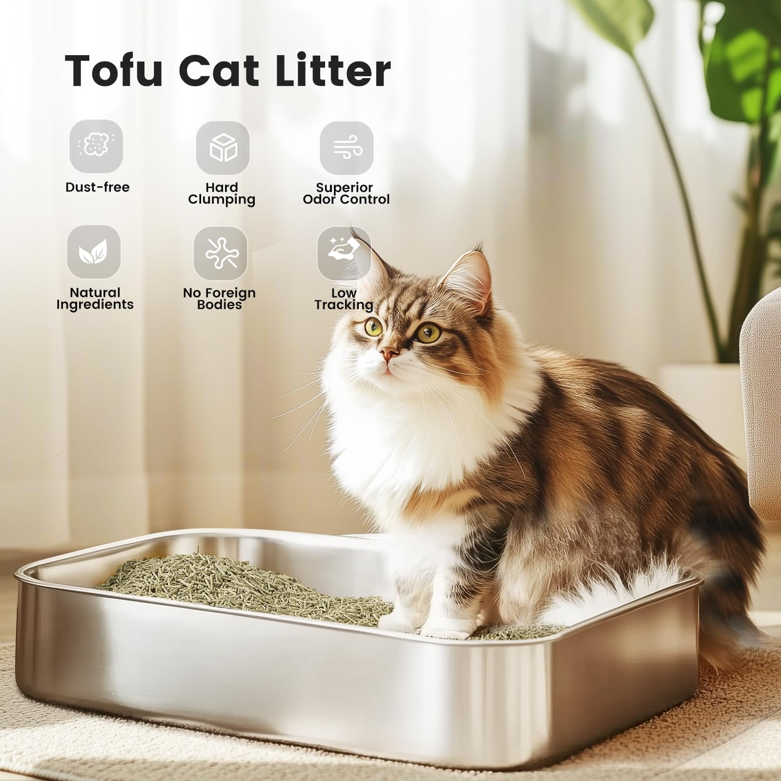 Gardner Pet — Arena para Gato de Tofu Natural con Té Verde, Fórmula Vegetal de Absorción Rápida y Control de Olores
