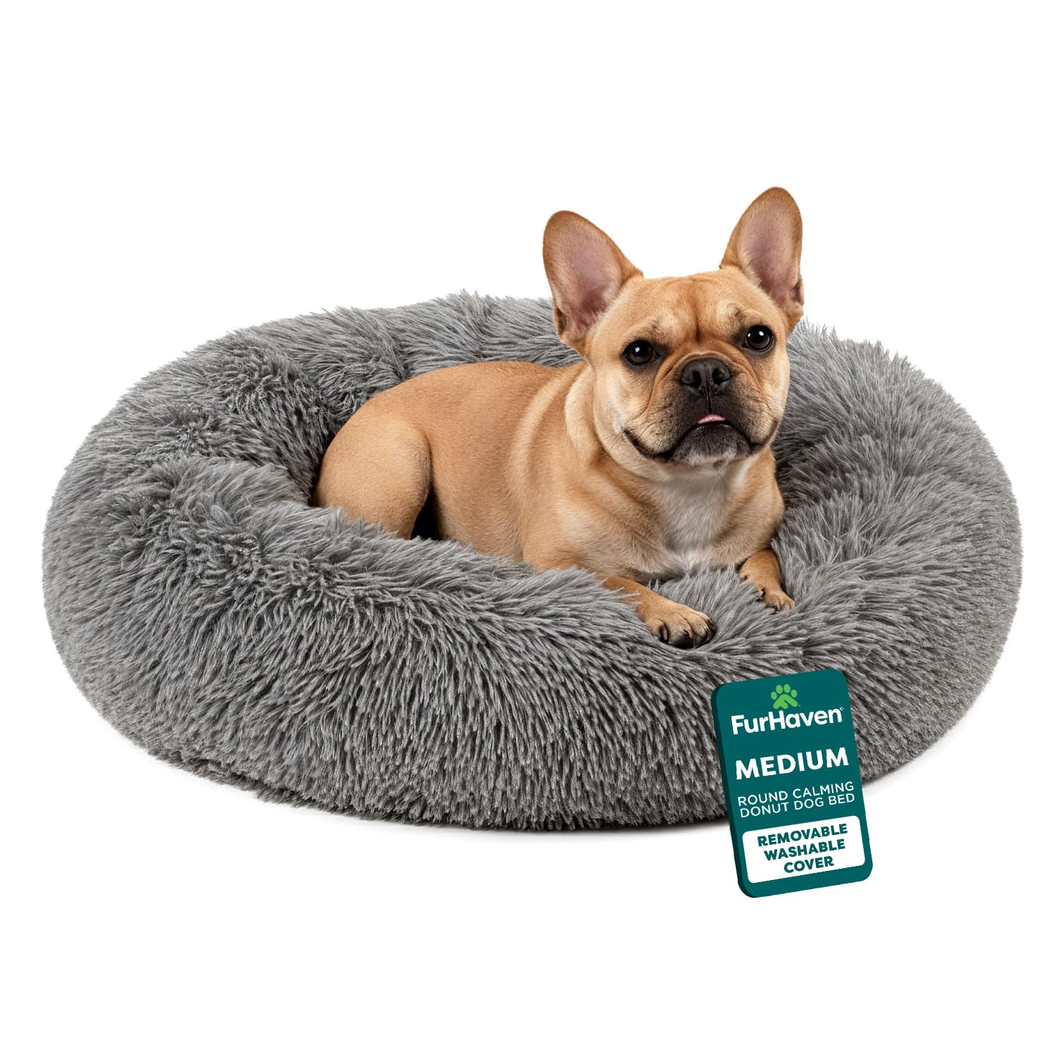 FurHaven Calming Cuddler — Cama Donut Calmante de Peluche para Perros y Gatos