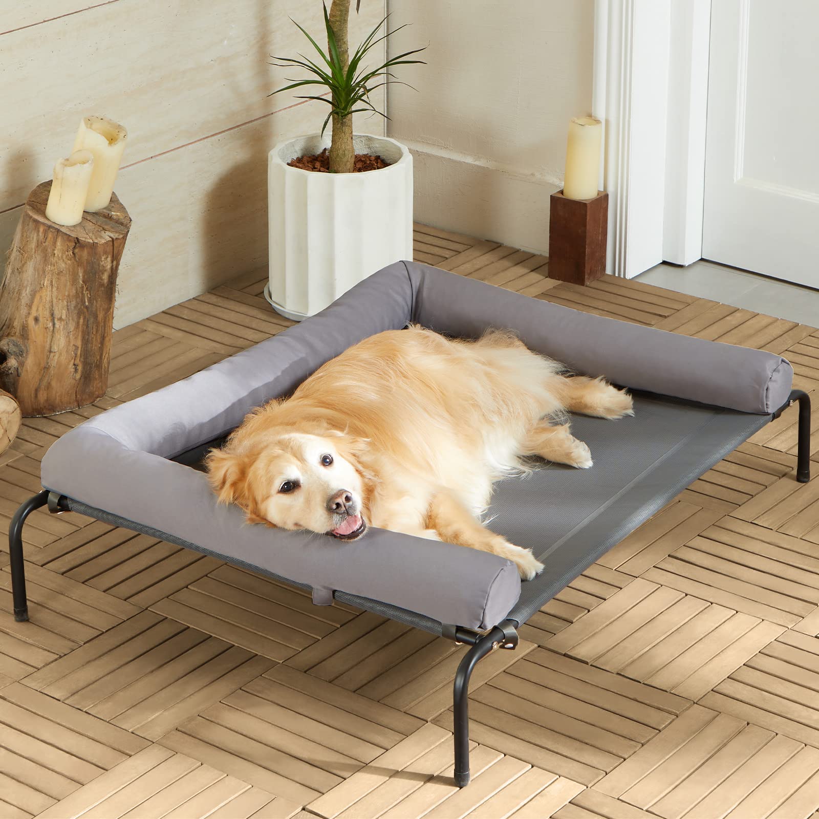 RRPETHOME — Cama Elevada Refrescante con Malla Transpirable y Patas Antideslizantes para Perros Grandes